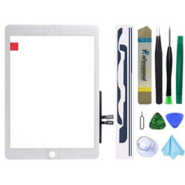 Imagem de Digitalizador de tela sensível ao toque branco para iPad 6ª geração – iPad 9,7" 2018 substituição de vidro frontal (sem botão Home, não inclui LCD) + adesivo pré-instalado + kit de reparo de ferramentas (A1893 e A1954)