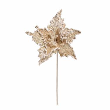 Imagem de Flor Natalina Poinsetia Marr/bco 1un 15x25x25cm 1692956