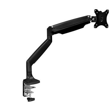Imagem de Monte-It! Suporte de mesa de braço de monitor único | Braço para monitor de mola a gás | Full Motion Articulando Altura Ajustável | Se encaixa 21 22 23 24 27 30 Tela de computador compatível com VESA de 32 polegadas | Base de braçadeira e ilhó