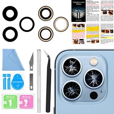 Imagem de ASDAWN Substituição de vidro da lente da câmera traseira para iPhone 13 Pro e 13 Pro Max, kit de substituição de vidro de lente traseira com adesivo pré-instalado + manual de instalação + kit de