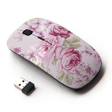 Imagem de KawaiiMouse [Mouse óptico sem fio 2,4 G] Rosa antigo vintage feminino