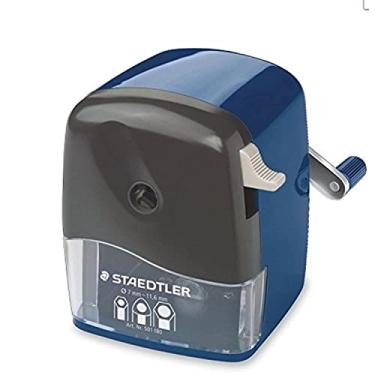 Imagem de STAEDTLER Mars 501 180 apontador rotativo para apontador redondo, triangular, cor prisma hexagonal, lápis, apontador lápis manual clássico, grampo de mesa