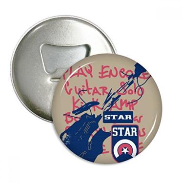Imagem de Instrumento musical de guitarra Abridor de garrafas com estampa de rabisco, ímã de geladeira, emblema multifuncional