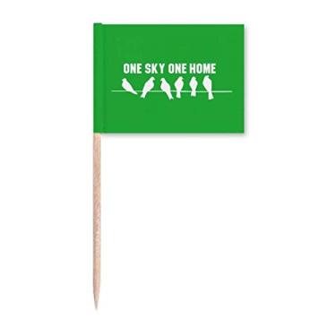 Imagem de One Sky One Home Protect Earth Palito de Dente Bandeira Marcador Topper Decoração de Festa