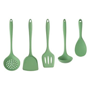 Imagem de Utensílios de cozinha de silicone conjunto de 5 peças verde