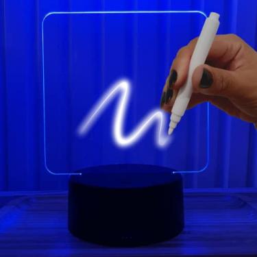 Imagem de Luminária 3D de Escrever tipo Lousa, Acrílico + Caneta