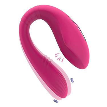 Imagem de Vibrador Feminino Motor Duplo 13 Frequências Sexuais Ponto G e Sucção Clitóris Com Controle Remoto Sem Fio Erótico (Rosa)