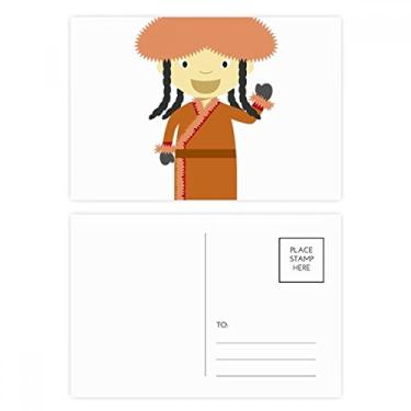 Imagem de Smile Overcoat Mongólia Conjunto de cartões postais de aniversário Cartão de agradecimento