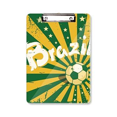 Imagem de Prancheta de futebol verde Brasil Brasil Cultura pasta, bloco de escrita A4