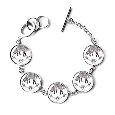 Imagem de DIYthinker Pulseira de corrente de espada de raposa com coroa de animal estilo barroco