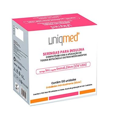 Imagem de KIT 400UN SERINGA PARA TOXINA INSUL.UNIQMED 1,0ML 5X0,23 32G Tamanho: 1,0ML 5X0,23MM 32G TOXINA