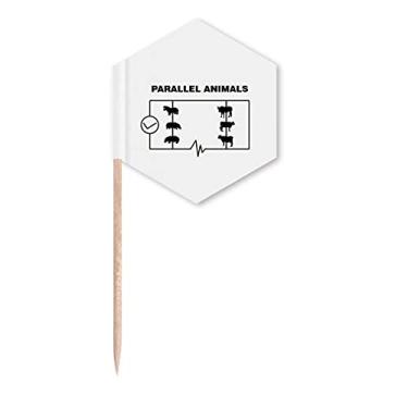 Imagem de Circuito paralelo de hipopótamo gado palito bandeiras de palitos para cupcakes festas comemorativas