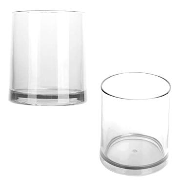 Imagem de Caneca de café, copo de água de 300 ml reutilizável redonda caneca de chá de vinho para uísque coquetel leite para cozinha doméstica, restaurantes (cor transparente)