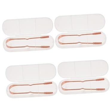 Imagem de HEALLILY 4 Pçs Raspador De Cobre Ferramenta De Limpeza De Cobre Lingua Limpadores Tounge Nettoyage Kit Escova De Dentes Esfrega Tongur Casa Ferramenta De Raspagem De Goma