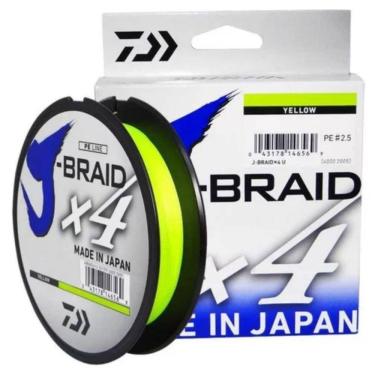 Imagem de Linha Multifilamento Daiwa J-Braid X4 20lb 0,21mm Amarelo 135m