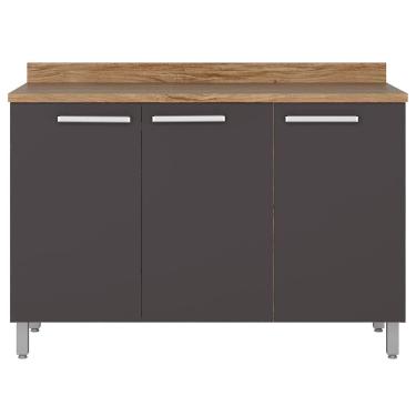 Imagem de Balcão Triplo Bartira Topázio UP com 3 Portas e 1 Prateleira - 120,1cm de largura