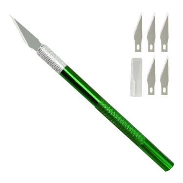 Imagem de Estilete Bisturi De Precisão Cartonagem+ 5 Lâminas scrapbook Artesanato