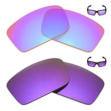 Imagem de Mryok+ 2 pares de lentes polarizadas de substituição para óculos de sol Oakley Twitch – Rosa cobalto/roxo plasma