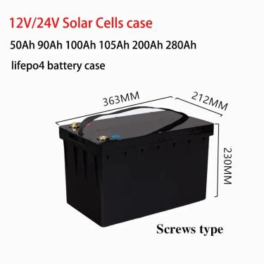 Imagem de Lifepo4 bateria caixa plástica  RV células solares caso  caixa de bateria DIY  12V  24V  50Ah  90Ah