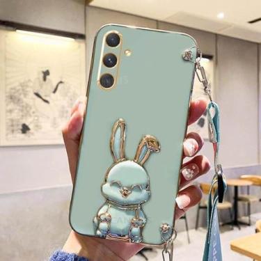 Imagem de Para samsung galaxy am 14 52 54 23 13 crossbody cordão cinta caso suporte capa de silicone, tzxgs verde, para m54 5g