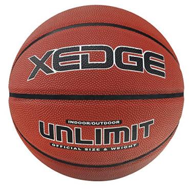 Imagem de XEDGE Bola de basquete tamanho 5/6/7 composto de couro de rua basquete interior ao ar livre bola de jogo com agulha, bomba e bolsa de transporte (vermelho, tamanho 6)
