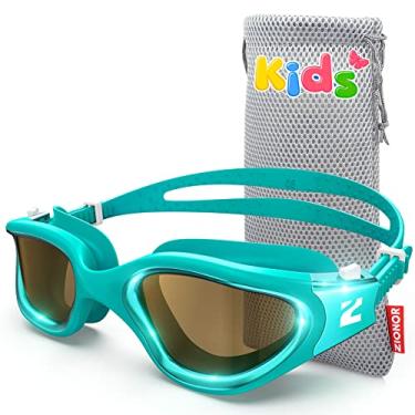 Imagem de ZIONOR Óculos de natação infantil G1MINI ULTRA fotocromáticos polarizados, meninos e meninas, proteção UV, alça ajustável fácil à prova de vazamento para natação interna e externa (polarizado + verde)