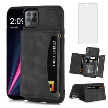Imagem de Asuwish Capa de telefone para T-Mobile Revvl 6 Pro 5G 2022 capa carteira com protetor de tela de vidro temperado e suporte para cartão celular Tmobile Revel Tmo Revell T Mobile Rebel 6pro TCL TMAF035G