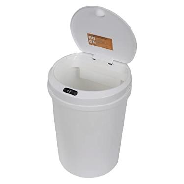Imagem de Lixeira Branca Tecnológica Automática Inteligente Luxo Cozinha Banheiro 12 Litros Com Sensor De Movimento Aproximação - Global Mix