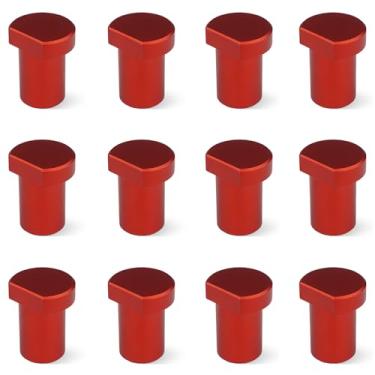 Imagem de Pacote com 12 cães de banco, inserções de freio de banco de liga de alumínio para furos de 20 mm para cães, uma loja de marcenaria essencial (20 mm, vermelho)