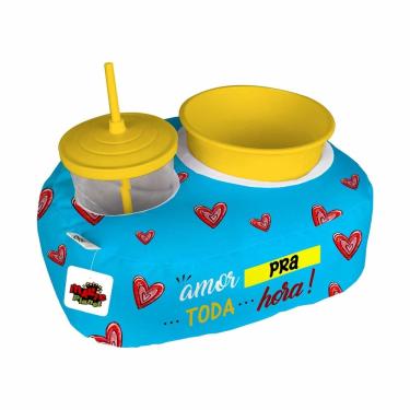 Imagem de Almofada Kit Pipoca Cinema 1 Copo Canudo Balde Namorados Amor Pra Toda Hora