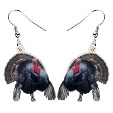 Imagem de NEWEI Brincos de acrílico de Ação de Graças Anime Turquia Chicken para Mulheres Criança Menina Moda Berloque Joias Presentes, Acrílico