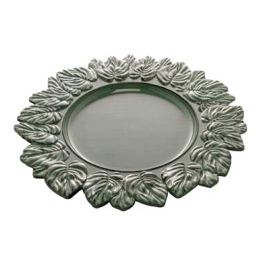 Imagem de LYOR - Sousplat de Plástico Platinado Garden Leaf Verde 35cm