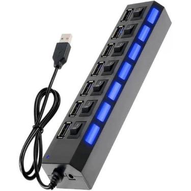 Imagem de Hub Usb, 7 Portas Usb 3.0 Hub Usb Splitter 7 Portas Expansor Com Switc