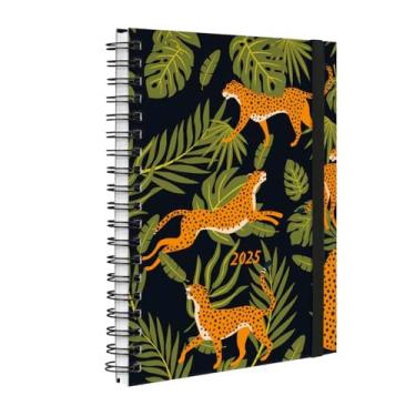 Imagem de Agenda Planner Semanal 2025 Plus Capa Dura Tropical Onças Preto