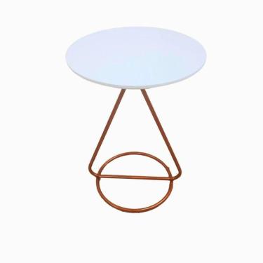 Imagem de Mesa De Centro Lateral Maria Base De Aço Design Moderno