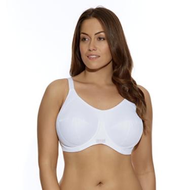 Imagem de Elomi Sutiã esportivo feminino plus size Energise Underwire, Branco, 32GG