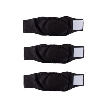 Imagem de Fralda Cachorro Reutilizáveis Petting Is Caring Macho 3 Pcs - ​​Ventre Materiais duráveis ​​e laváveis ​​à máquina (3 Black, XL)