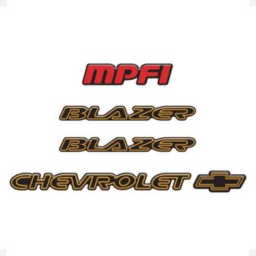 Imagem de Adesivo Compatível Chevrolet Blazer Mpfi 96/99 Emblema Preto - SPORTIN