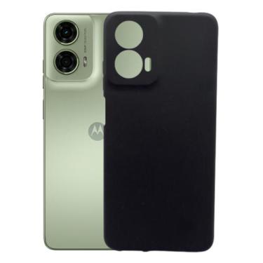 Imagem de Capa Case Preta Aveludada Para Moto G04 Silicone - Mustangshop