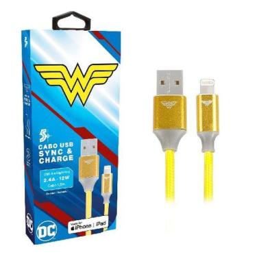 Imagem de Cabo USB para Lightning MFi - 2.0 - 1,5m DC Mobile - Mulher Maravilha 