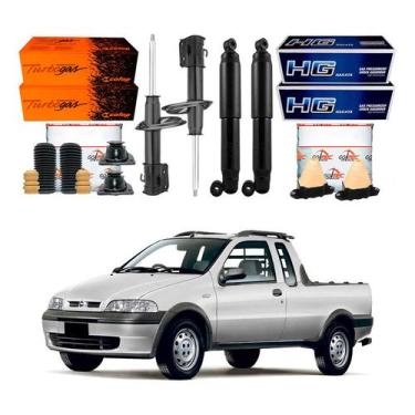 Imagem de Kit Amortecedor Dianteiro Traseiro Strada 1.3 2001 A 2004 - Nakata