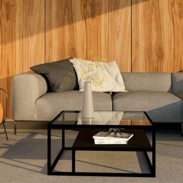 Imagem de Mesa De Centro Industrial Moderno Toledo Preto - Cor: Preto