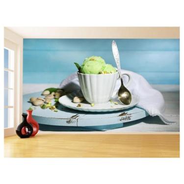 Imagem de Papel De Parede 3D Alimentos Sorvete Pistache 3,5M Al369 - Você Decora