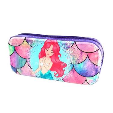 Imagem de Estojo Escolar Sereia Ideal Menina Organizador Trilharty