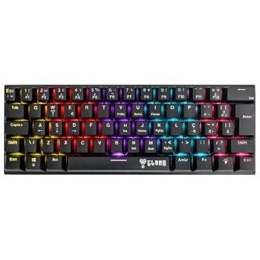 Imagem de Teclado 60% Mecânico Gamer Switch Red Anti-Ghosting Função Macro + Software USB ABNT2 292x105mm Clanm (Night Walker Preto)