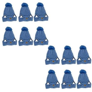 Imagem de kit 12 toucas gorro infantil de pompom bichinho para menino menina for