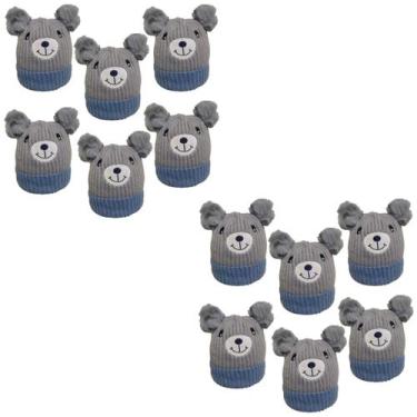 Imagem de kit 12 toucas gorro infantil de pompom bichinho para menino menina for