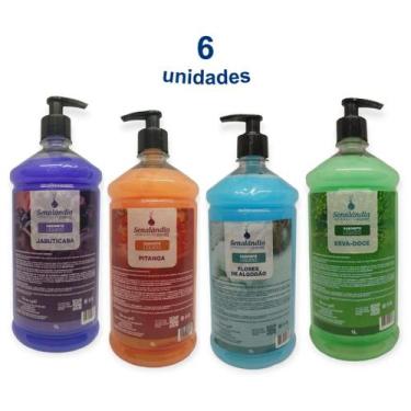 Imagem de Kit 6 Sabonete Líquido Perfumado Sortido 1 Litro com PH Antialérgico d