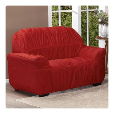 Imagem de Capa De Sofá Elasticada Avulsa 2 Lugares King Vermelho - Shop Casa Nob