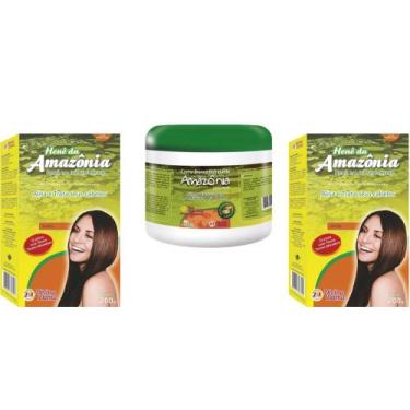 Imagem de Divina Dama Amazonia Incolor Hene em Po 02x200gr + Creme Branco 500gr 